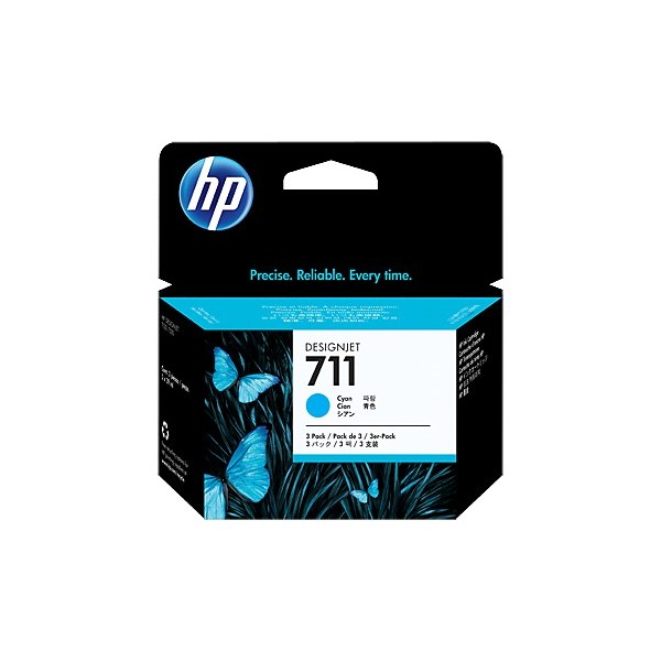 HP 711 CYAN PACK 3 CARTUCHOS ORIGINALES