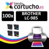 PACK 100 (ELIJA COLORES) CARTUCHOS COMPATIBLES BROTHER LC-985