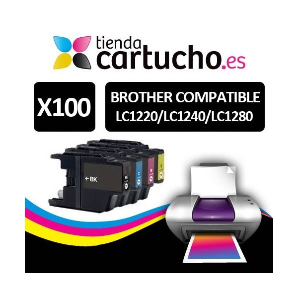 PACK 100 Brother LC1280 / LC1240 / LC1220 compatible (ELIJA COLORES)