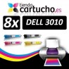 PACK 8 (ELIJA COLORES) CARTUCHOS COMPATIBLES DELL 3010