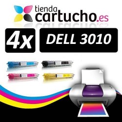 PACK 4 (ELIJA COLORES) CARTUCHOS COMPATIBLES DELL 3010