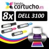 PACK 8 (ELIJA COLORES) CARTUCHOS COMPATIBLES DELL 3100