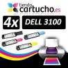 PACK 4 (ELIJA COLORES) CARTUCHOS COMPATIBLES DELL 3100