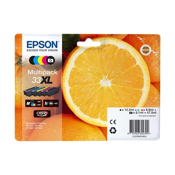 Epson 33XL pack colores, cartuchos de tinta original