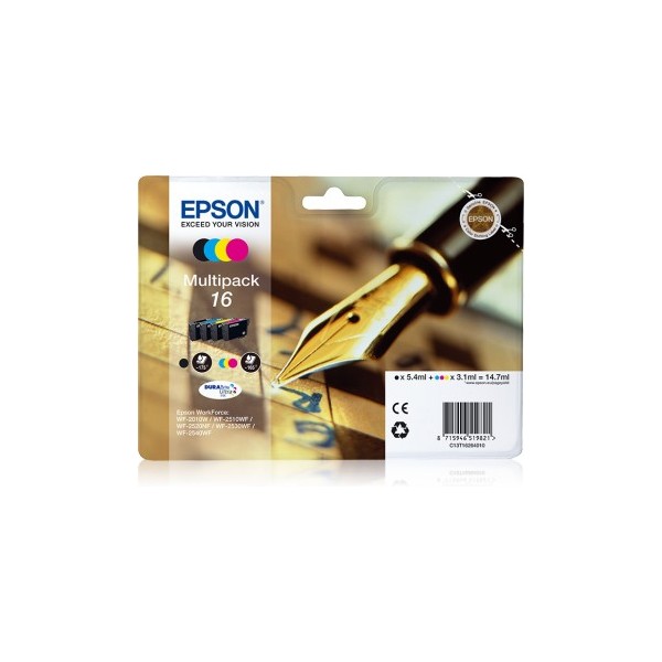 EPSON 16 MULTIPACK Original para impresoras Epson WorkForce WF-2010W, WF-2510, WF-2520NF,  WF-2530WF,  WF-2540WF