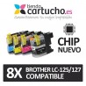 PACK 8 Brother LC-125/127 compatible (ELIJA COLORES)
