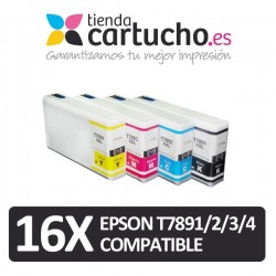 PACK 16 (ELIJA COLORES) CARTUCHOS COMPATIBLES EPSON T7891/2/3/4 