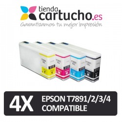 PACK 4 (ELIJA COLORES) CARTUCHOS COMPATIBLES EPSON T7891/2/3/4