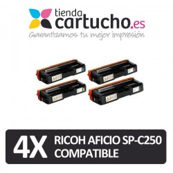 Pack 4 Toner compatible Ricoh Aficio SP-C250 (Elija Colores)