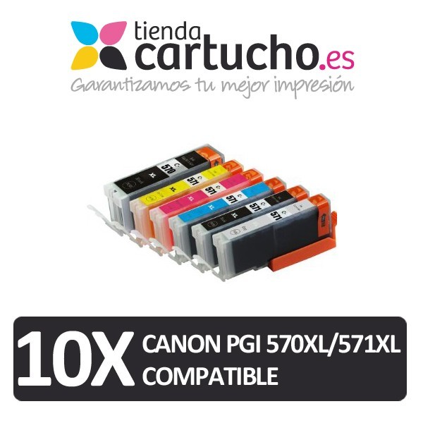 Pack 10 cartouches compatibles CANON PGI-570XL/CLI-571XL Pack de 10 cartouches  compatible