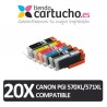 PACK 20 CANON PGI-570 CLI-571 (ELIJA COLORES) CARTUCHOS COMPATIBLES CANON PGI-570 - CLI-571