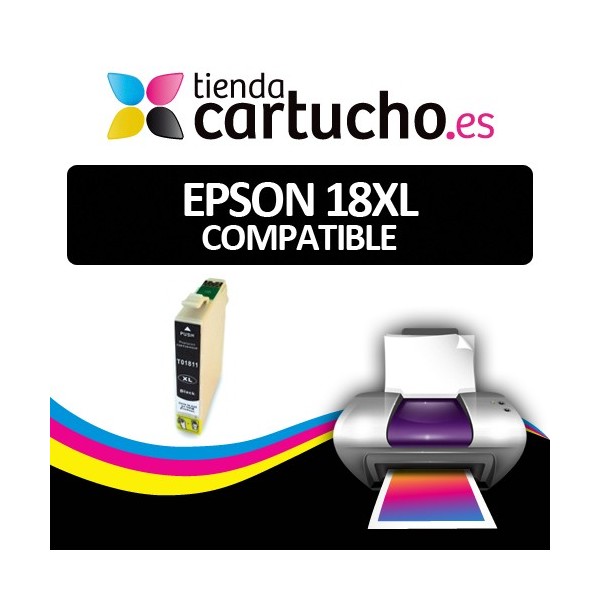 EPSON 18XL NEGRO Compatible ref. T1811 para impresoras Epson Expression Home XP-102, XP-202, XP-205, XP-30, XP-305, XP-405