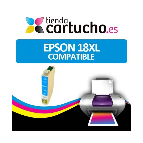 EPSON 18XL CYAN Compatible ref. T1812 para impresoras Epson Expression Home XP-102, XP-202, XP-205, XP-30, XP-305, XP-405