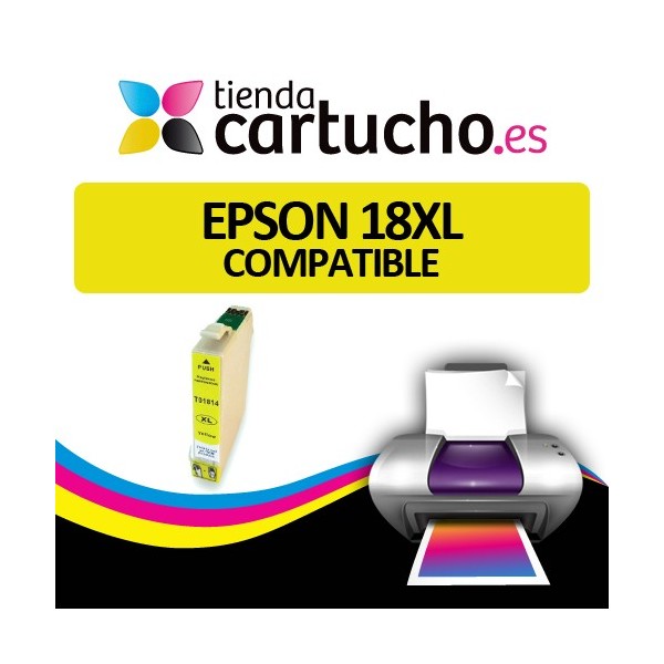 EPSON 18XL AMARILLO Compatible ref. T1814 para impresoras Epson Expression Home XP-102, XP-202, XP-205, XP-30, XP-305, XP-405