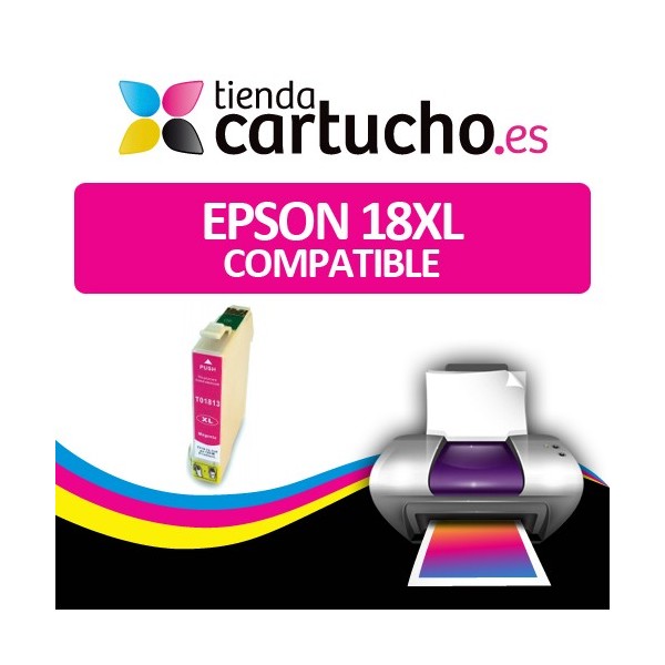 EPSON 18XL MAGENTA Compatible ref. T1813 para impresoras Epson Expression Home XP-102, XP-202, XP-205, XP-30, XP-305, XP-405