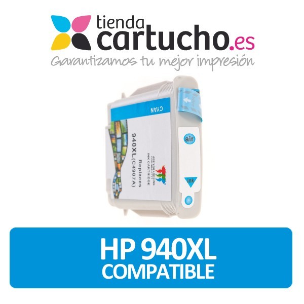 HP 940 XL CYAN (30ml.) CARTUCHO RECICLADO CON CHIP (SUSTITUYE CARTUCHO ORIGINAL REF. C4907AE) HP 940 XL CYAN (30ml.) CARTUCHO RECICLADO CON CHIP (SUSTITUYE CARTUCHO ORIGINAL REF. C4907AE)