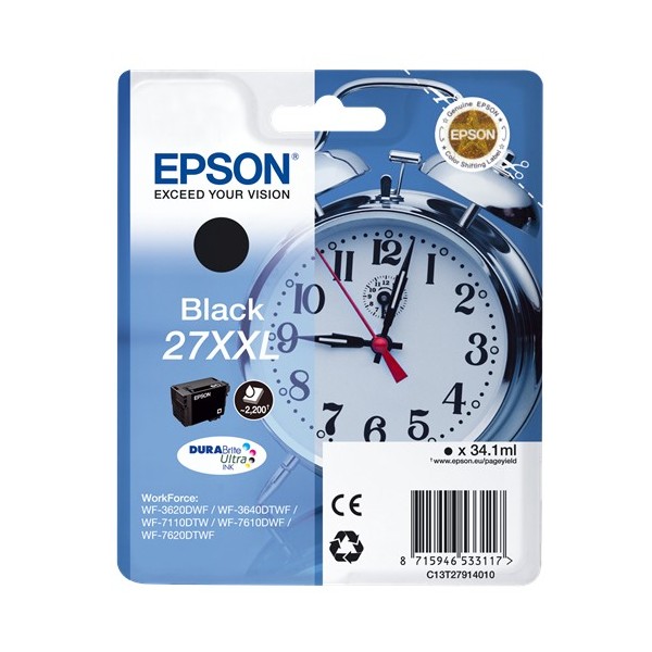 Epson 27xxl negro. T2791 cartucho de tinta original 