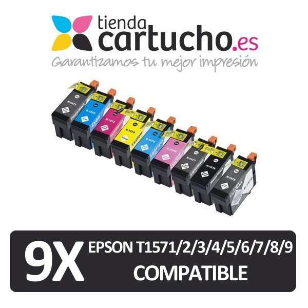 PACK 9 (ELIJA COLORES) CARTUCHOS COMPATIBLES EPSON T1571/2/3/4/5/6/7/8/9