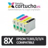 PACK 8 (ELIJA COLORES) CARTUCHOS COMPATIBLES EPSON T1301/2/3/4