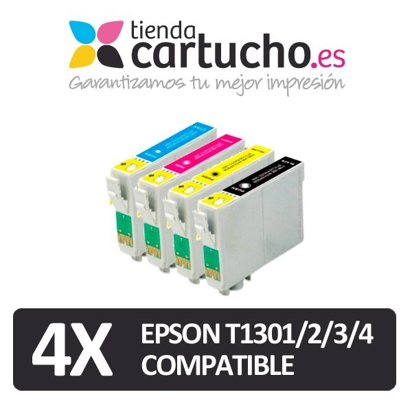 PACK 4 (ELIJA COLORES) CARTUCHOS COMPATIBLES EPSON T1301/2/3/4