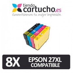 PACK 8 CARTUCHOS EPSON 27XL COMPATIBLE