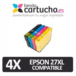 PACK 4 CARTUCHOS EPSON 27XL COMPATIBLE