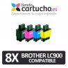 PACK 8 (ELIJA COLORES) CARTUCHOS COMPATIBLES BROTHER LC-900