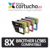 PACK 8 (ELIJA COLORES) CARTUCHOS COMPATIBLES BROTHER LC-985