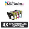 PACK 4 (ELIJA COLORES) CARTUCHOS COMPATIBLES BROTHER LC-985