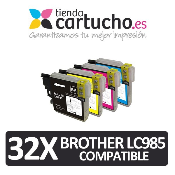 PACK 32 (ELIJA COLORES) CARTUCHOS COMPATIBLES BROTHER LC-985 PACK 32 (ELIJA COLORES) CARTUCHOS COMPATIBLES BROTHER LC-985