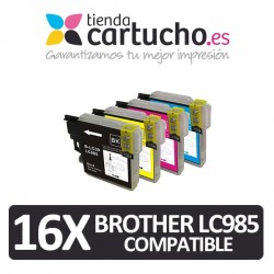 PACK 16 (ELIJA COLORES) CARTUCHOS COMPATIBLES BROTHER LC-985