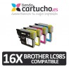 PACK 16 (ELIJA COLORES) CARTUCHOS COMPATIBLES BROTHER LC-985