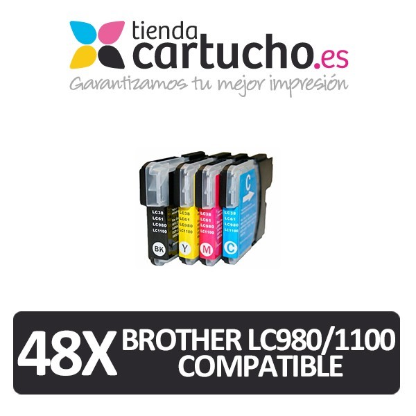 PACK 48 (ELIJA COLORES) CARTUCHOS COMPATIBLES BROTHER LC-980 LC-1100