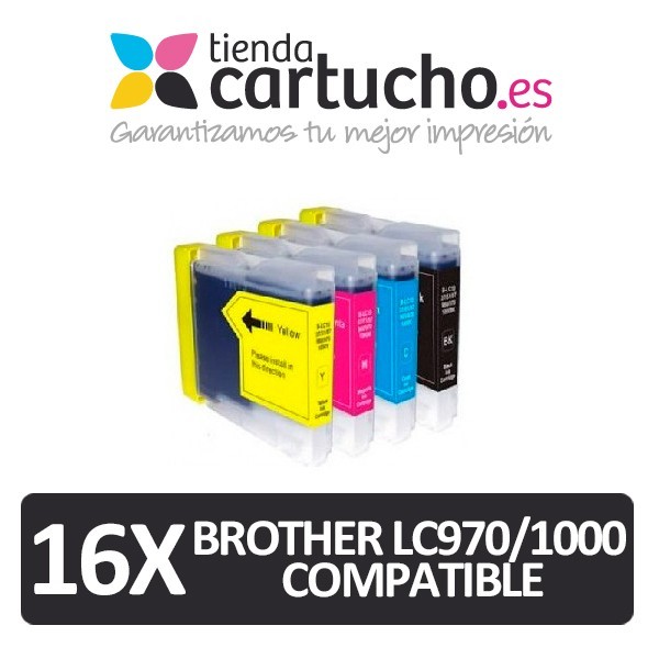 PACK 16 (ELIJA COLORES) CARTUCHOS COMPATIBLES BROTHER LC-970 LC-1000