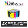 PACK 4 (ELIJA COLORES) CARTUCHOS COMPATIBLES BROTHER LC-970 LC-1000