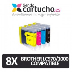 PACK 8 (ELIJA COLORES) CARTUCHOS COMPATIBLES BROTHER LC-970 LC-1000