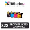 PACK 32 Brother LC-223 compatible (ELIJA COLORES) NUEVO CHIP