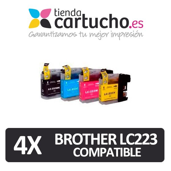 PACK 4 Brother LC-223 compatible (ELIJA COLORES) NUEVO CHIP