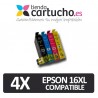PACK 4 (ELIJA COLORES) CARTUCHOS COMPATIBLES EPSON 16XL