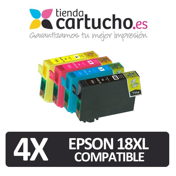 PACK 4 CARTUCHOS EPSON 18XL COMPATIBLES