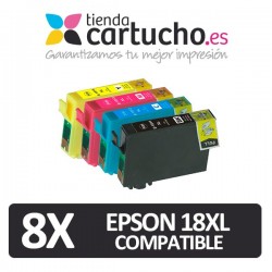 PACK 8 CARTUCHOS EPSON 18XL COMPATIBLES