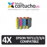 PACK 4 (ELIJA COLORES) CARTUCHOS COMPATIBLES EPSON T0711/2/3/4