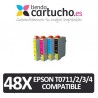PACK 48 (ELIJA COLORES) CARTUCHOS COMPATIBLES EPSON T0711/2/3/4