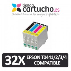PACK 32 (ELIJA COLORES) CARTUCHOS COMPATIBLES EPSON T0441/2/3/4 