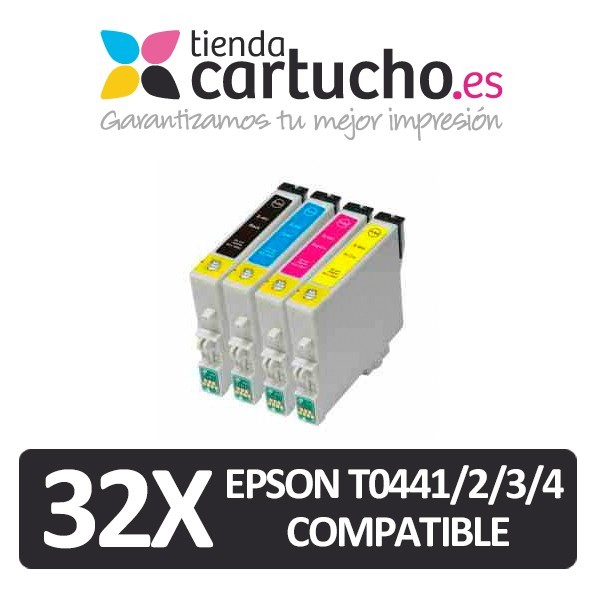 PACK 32 (ELIJA COLORES) CARTUCHOS COMPATIBLES EPSON T0441/2/3/4 