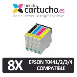 PACK 8 (ELIJA COLORES) CARTUCHOS COMPATIBLES EPSON T0441/2/3/4 