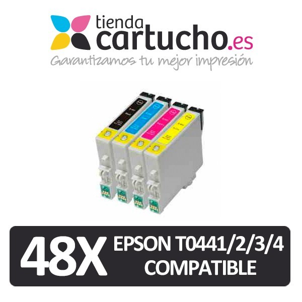 PACK 48 (ELIJA COLORES) CARTUCHOS COMPATIBLES EPSON T0441/2/3/4