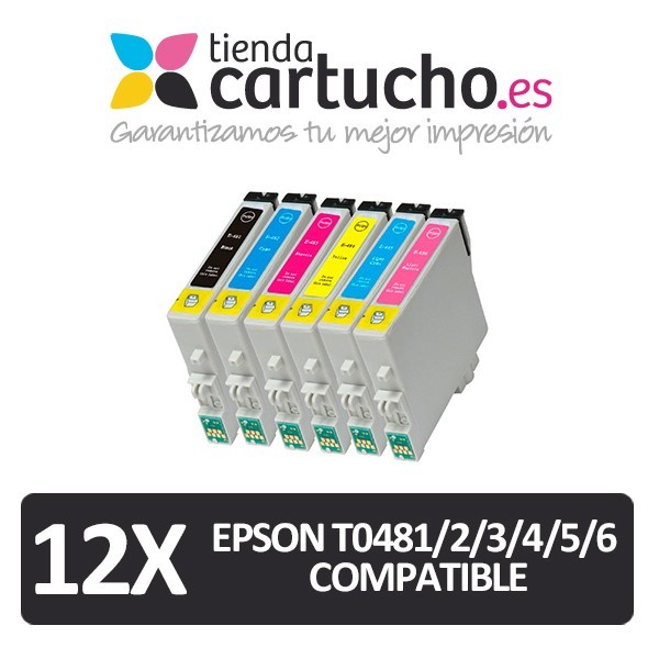 PACK 12 (ELIJA COLORES) CARTUCHOS COMPATIBLES EPSON T0481/2/3/4/5/6 PACK 12 (ELIJA COLORES) CARTUCHOS COMPATIBLES EPSON T0481/2/3/4/5/6