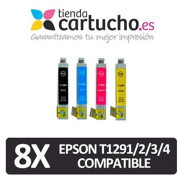 PACK 8 (ELIJA COLORES) CARTUCHOS COMPATIBLES EPSON T1291/2/3/4