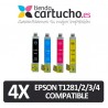 PACK 4 (ELIJA COLORES) CARTUCHOS COMPATIBLES EPSON T1281/2/3/4